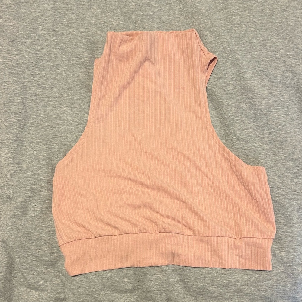 NWT Free people mock neck tank top in hazy pink, size medium
